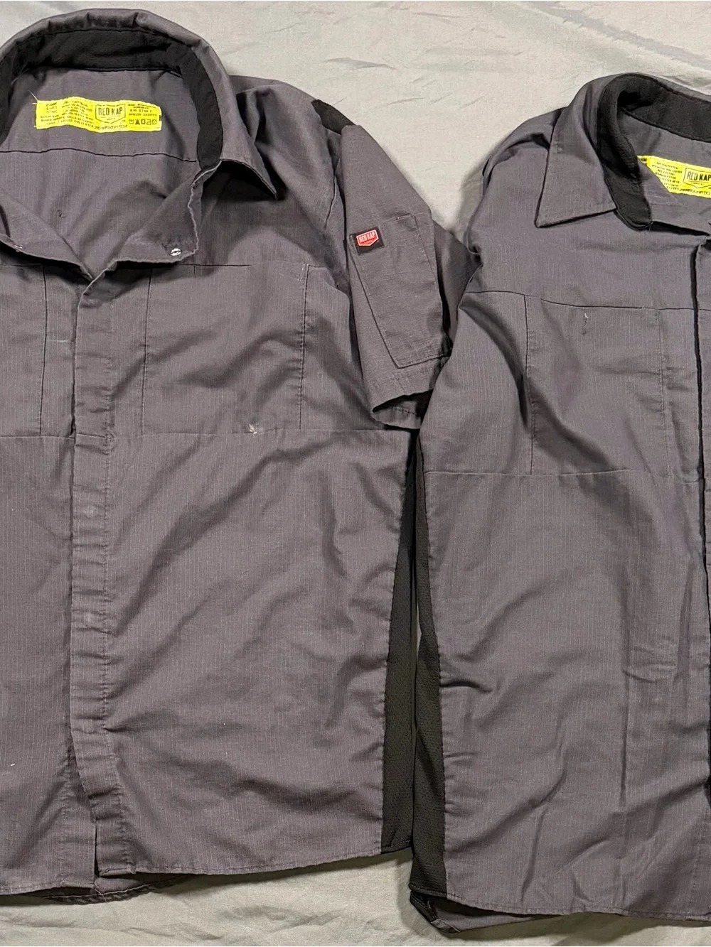 Men's Short Sleeve Work Shirt Jacket Red Kap- Gray